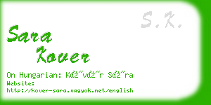 sara kover business card